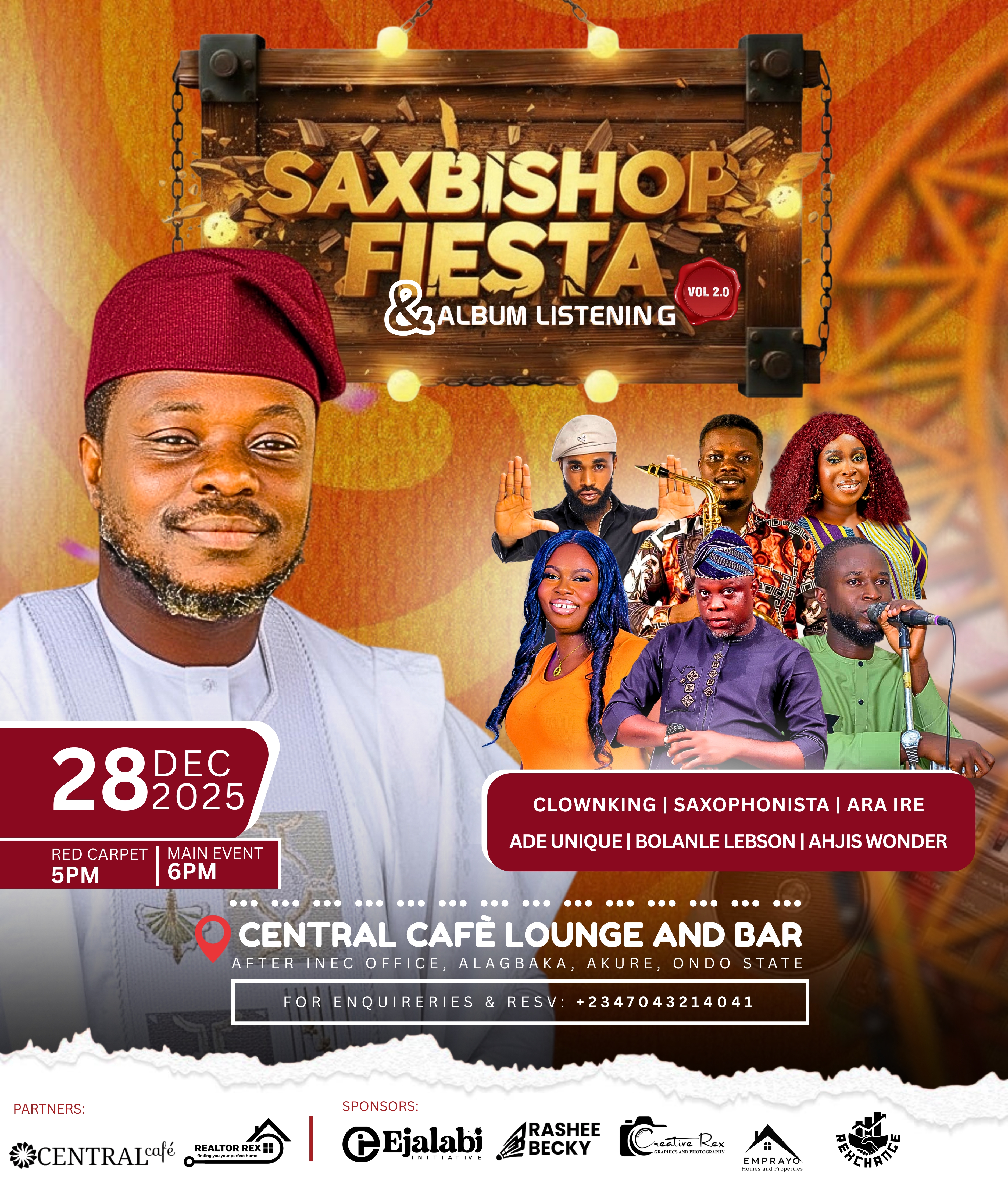 Saxbishop Fiesta promotional design